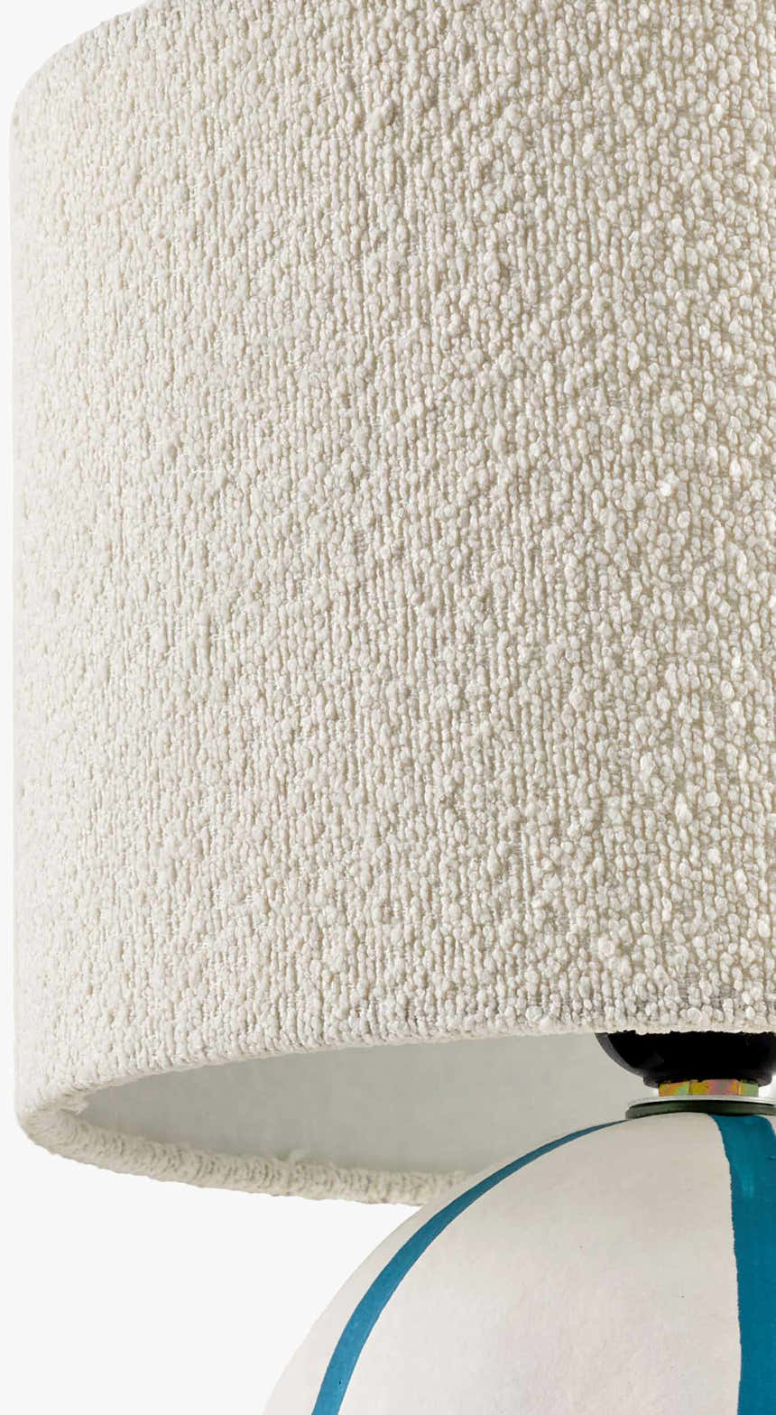 Soft Beige Traditional Table Lamp with linen details for bedside or console tables