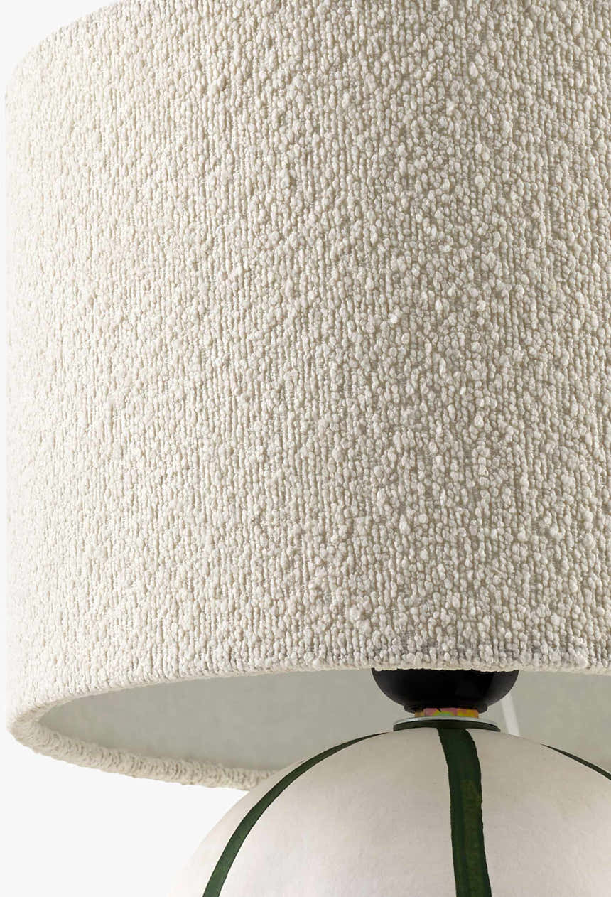 Rich Beige Traditional Table Lamp with linen details for bedside or console tables