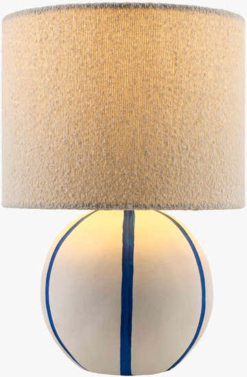 Deep Beige Traditional Table Lamp with linen details for bedside or console tables