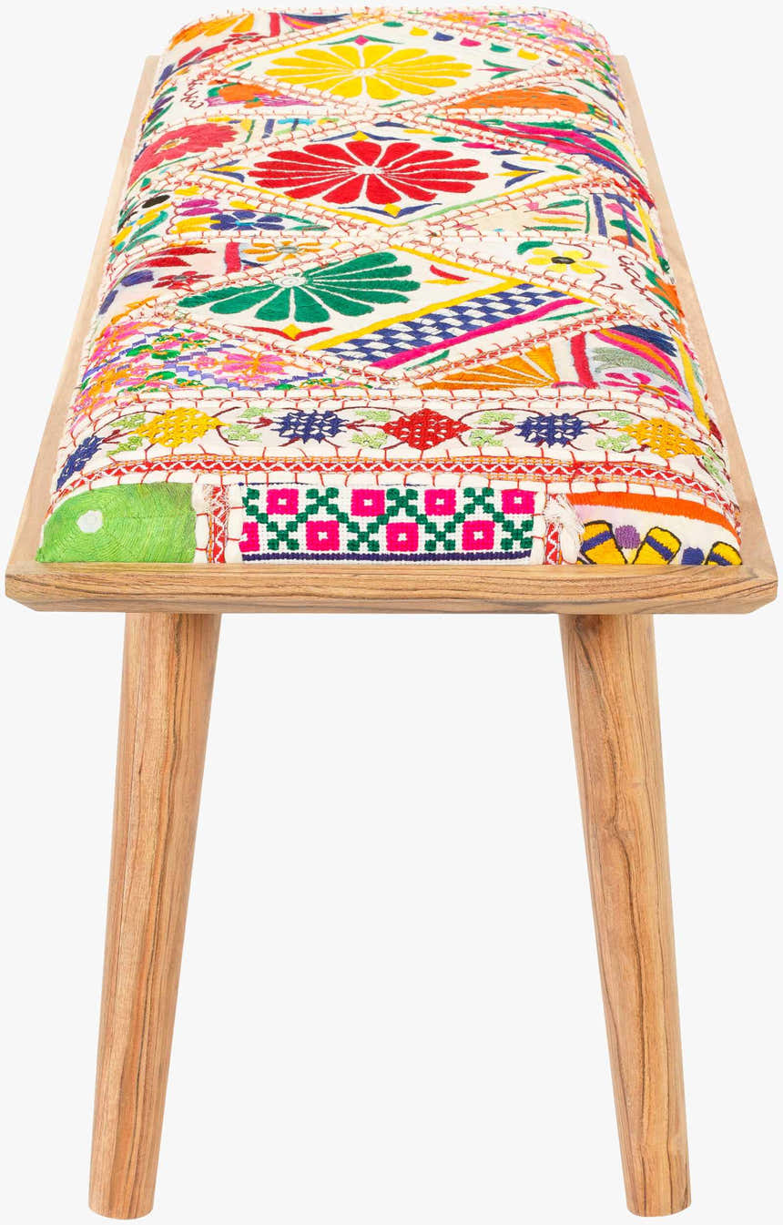 Yook Vibrant Patchwork Wooden Bench