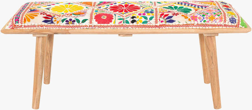 Yook Vibrant Patchwork Wooden Bench