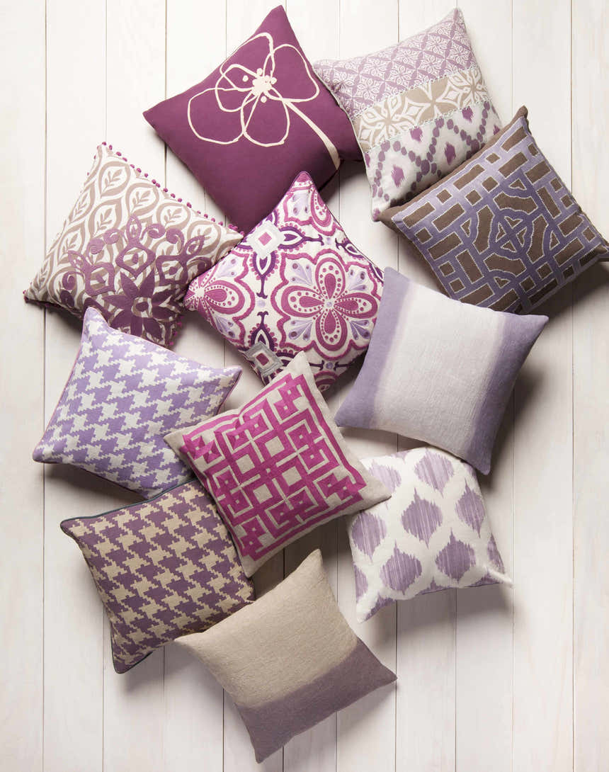 Mundoolun Mauve Geometric Pattern Throw Pillow - Clearance