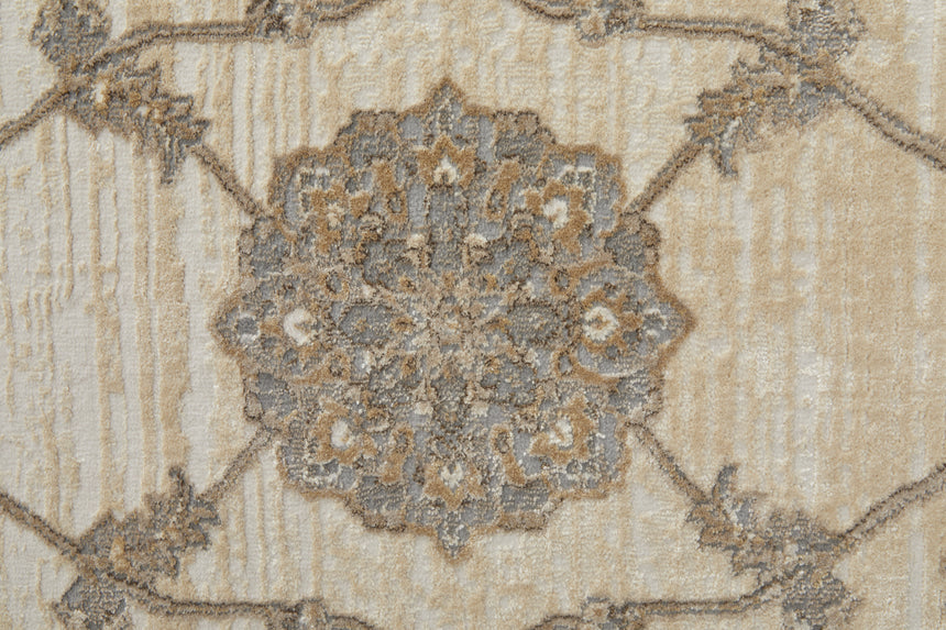 Feizy Celene Traditional Bordered - Tan/Ivory/Brown Area Rug