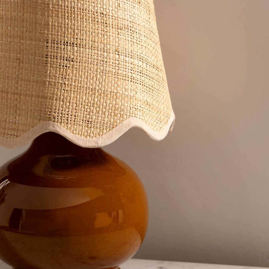 Wokila Tan Solid Ceramic Table Lamp