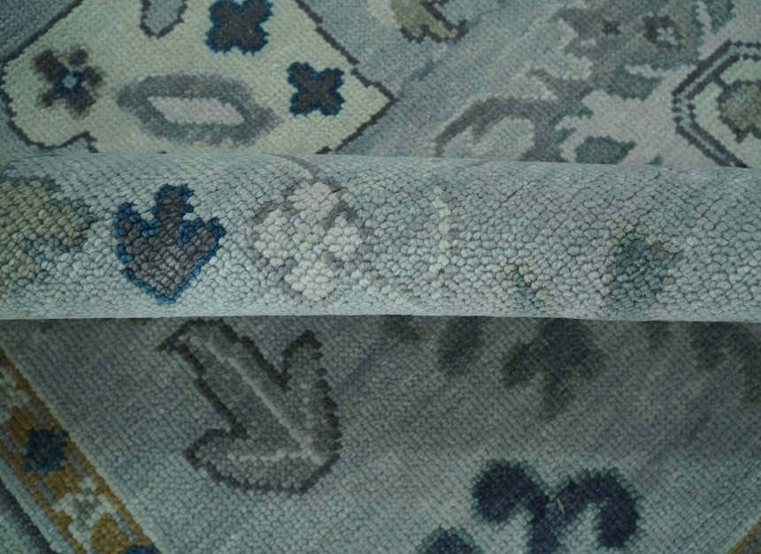 Light Blue Hand knotted Traditional Oushak Multi Size wool Area Rug