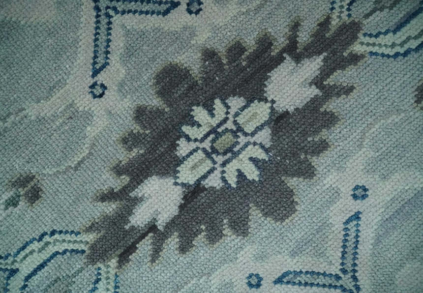 Light Blue Hand knotted Traditional Oushak Multi Size wool Area Rug