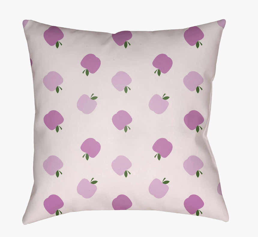 Kids Purple Apple Pattern Outdoor Throw Pillow