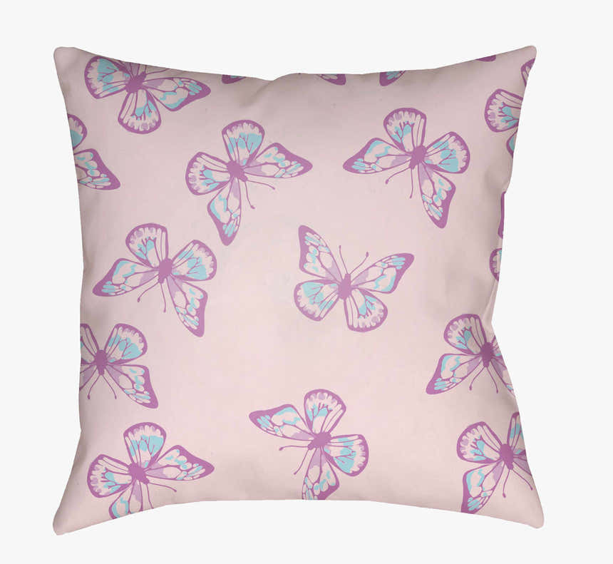 Kids Butterfly Animal Print Decorative Nursery Pink Outdoor Throw Pillow