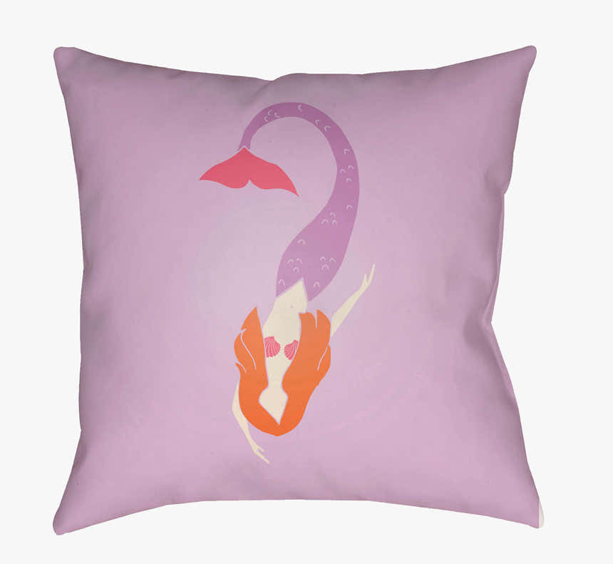 Kids Mermaid Decorative Nursery Pink Outdoor Throw Pillow