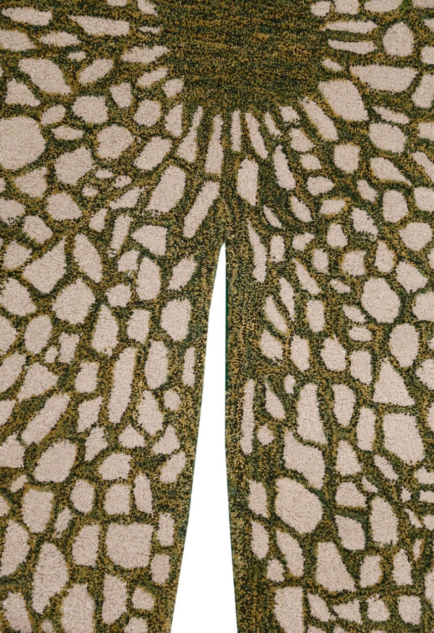 Lotus Lace Green Hand Tufted Wool Area Rug