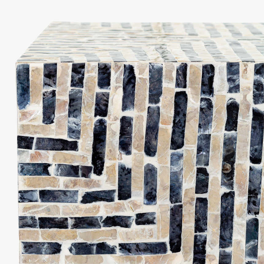 Lipayran Geometric Mosaic Pattern End Table
