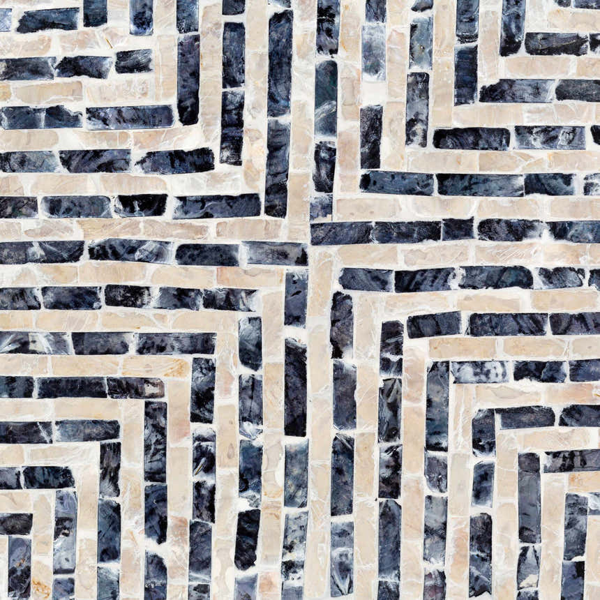 Lipayran Geometric Mosaic Pattern End Table