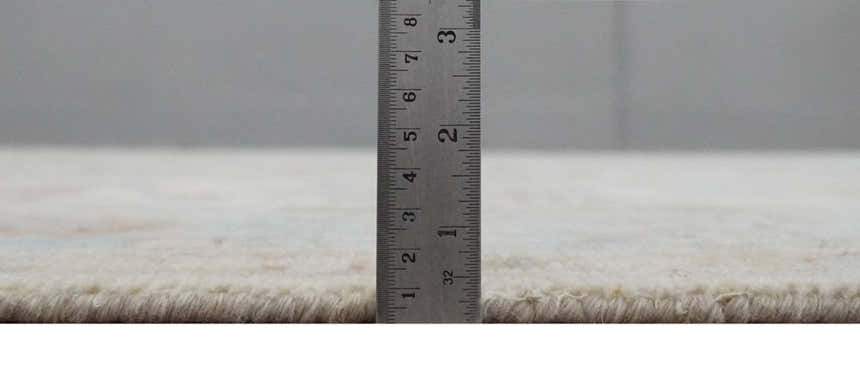 Made to Order Hand Knotted Ivory, Silver and Brown Traditional Antique Style Wool Area Rug