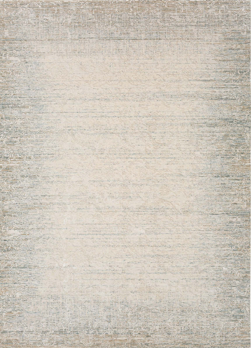 Close-up of the Karastan Mandawa Cream Dark Grey Area Rug, showing its subtle pattern and soft beige, cream, and gray colors. Design-Rectangle-23