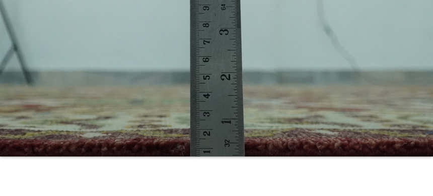 Maroon and Green Hand Knotted Traditional Large Design Multi Size wool area rug