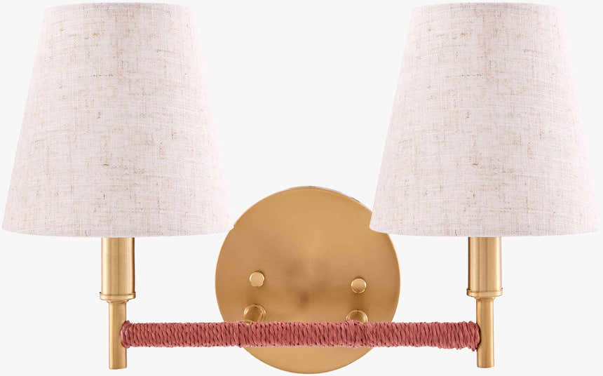 Rich Orange Modern Wall Sconce with linen details for hallway or bedroom lighting