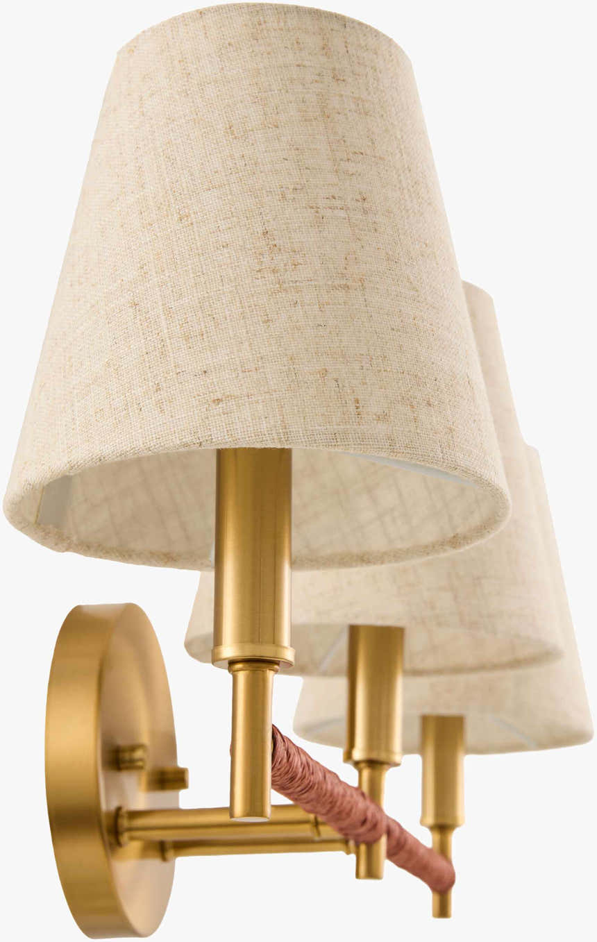 Soft Orange Modern Wall Sconce with linen details for hallway or bedroom lighting