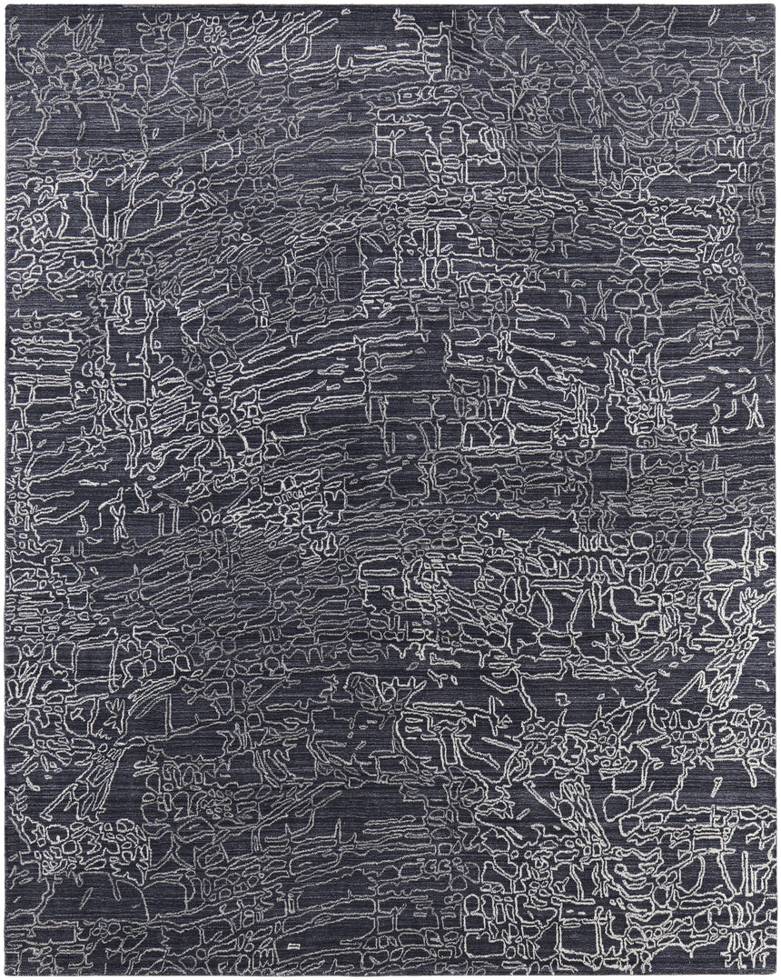 Feizy Whitton Modern Abstract - Black/Gray/Ivory Area Rug