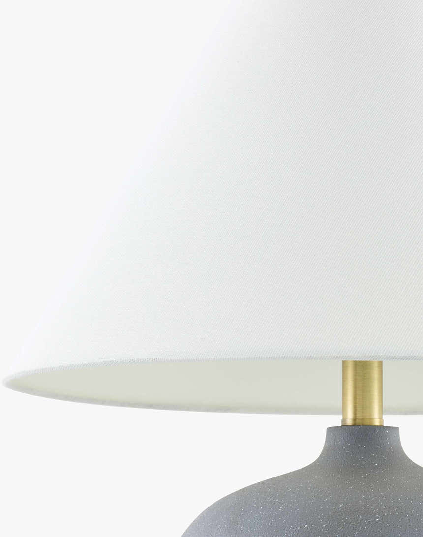 Pewter Traditional Table Lamp with linen details for bedside or console tables