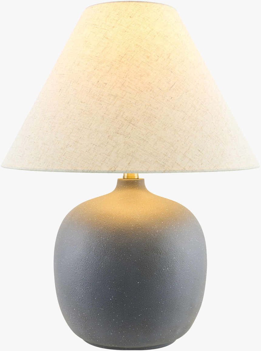 Beige Traditional Table Lamp with linen details for bedside or console tables