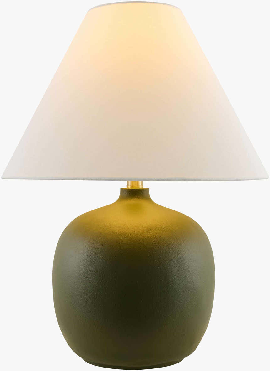 Rich Mustard Traditional Table Lamp with linen details for bedside or console tables