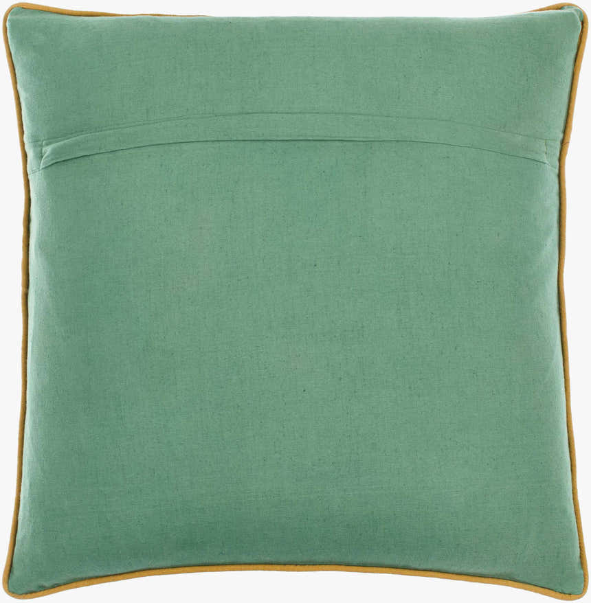 Sagera Sage Green Textured Woven Traditional Cotton Accent Pillow - Clearance