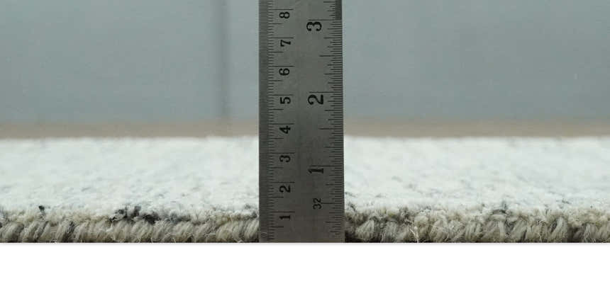 Modern Beige and Charcoal Solid Shaded Hand Tufted Natural Wool Area Rug