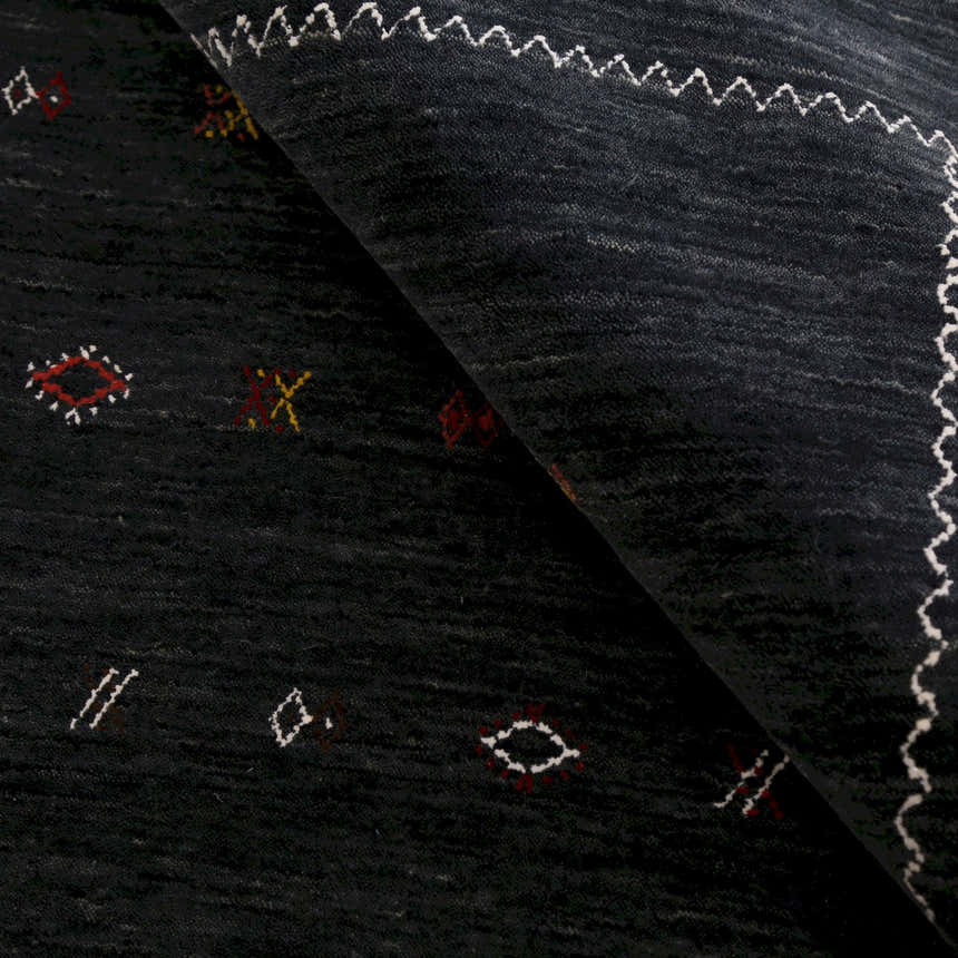 Modern Charcoal And White Hand Loomed Wool Area Rug
