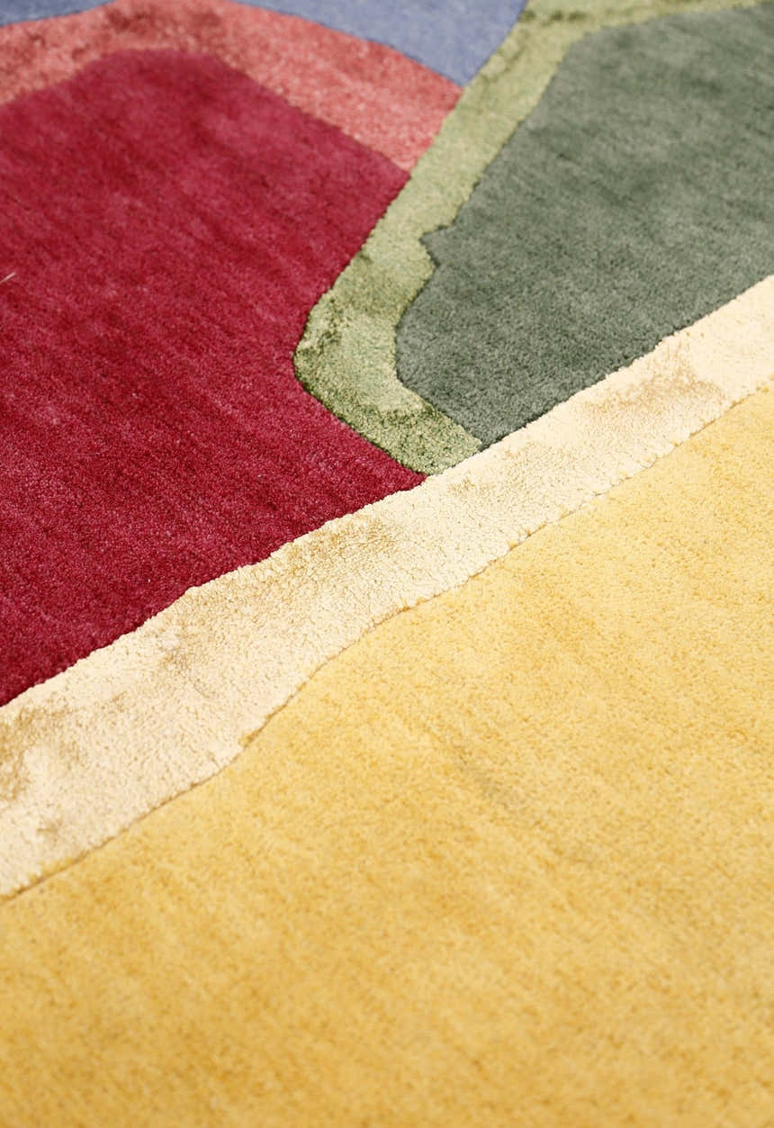 Modern Color Blocks Hand Tufted 5x8 Wool Area Rug