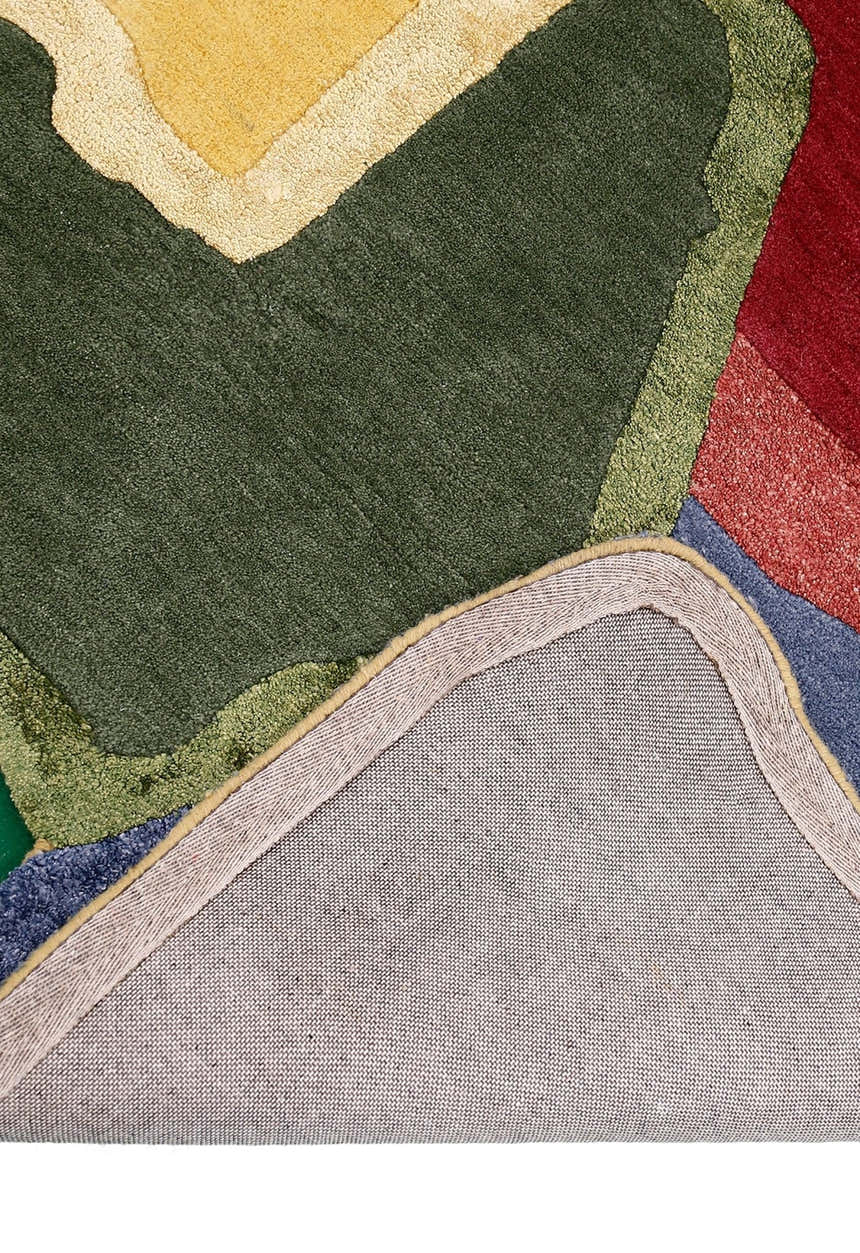 Modern Color Blocks Hand Tufted 5x8 Wool Area Rug
