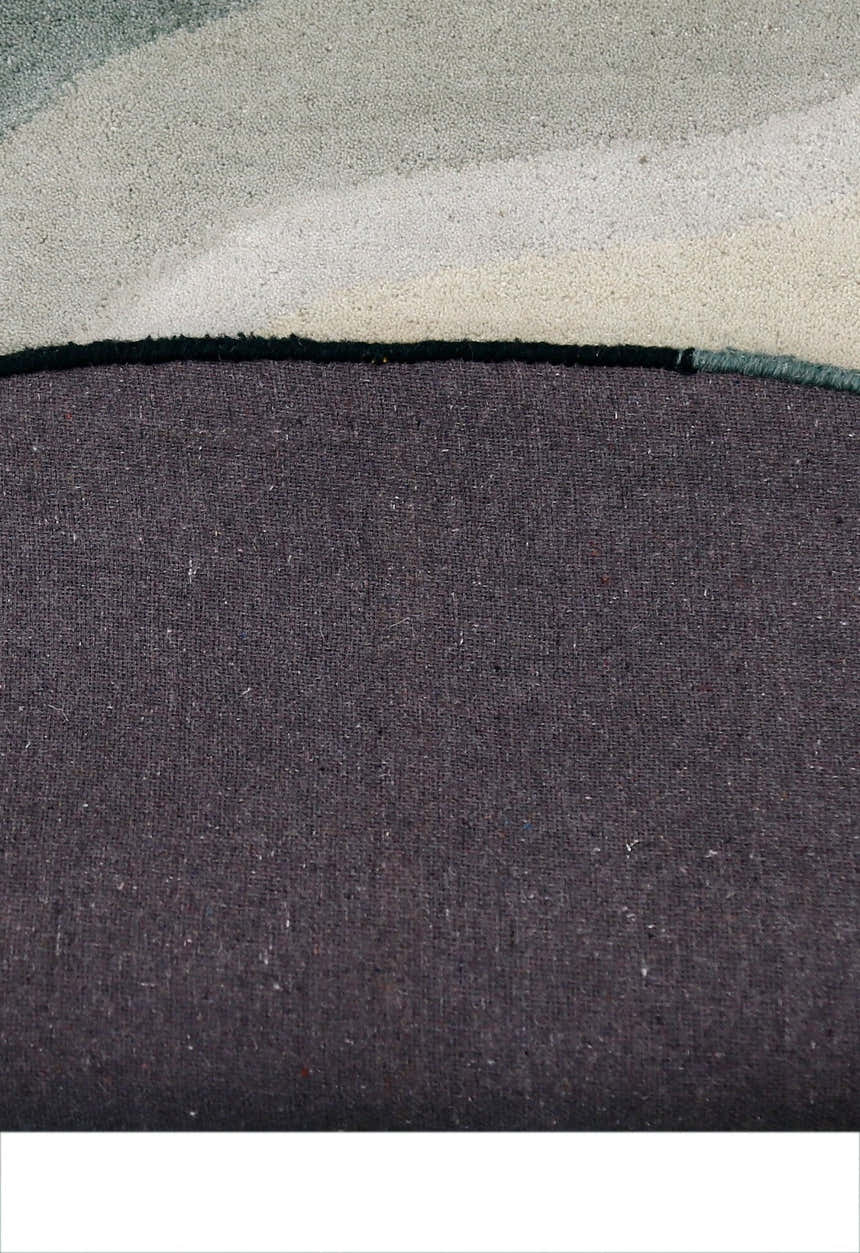 Modern Eclipse Curve Black Hand Tufted 4x6 Wool Rug