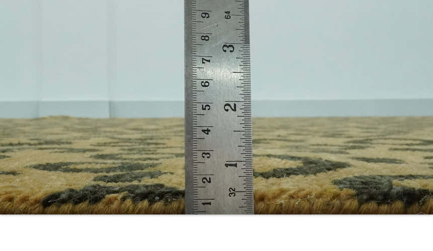 Modern leopard Design Hand knotted Golden-Brown and Charcoal Custom Made wool rug