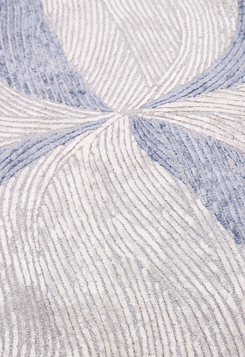 Modern Petal Ivory Hand Tufted 5x5 Wool Area Rug