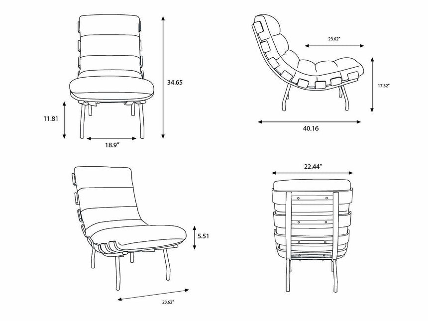 Montemurro Dark Red Lounger
