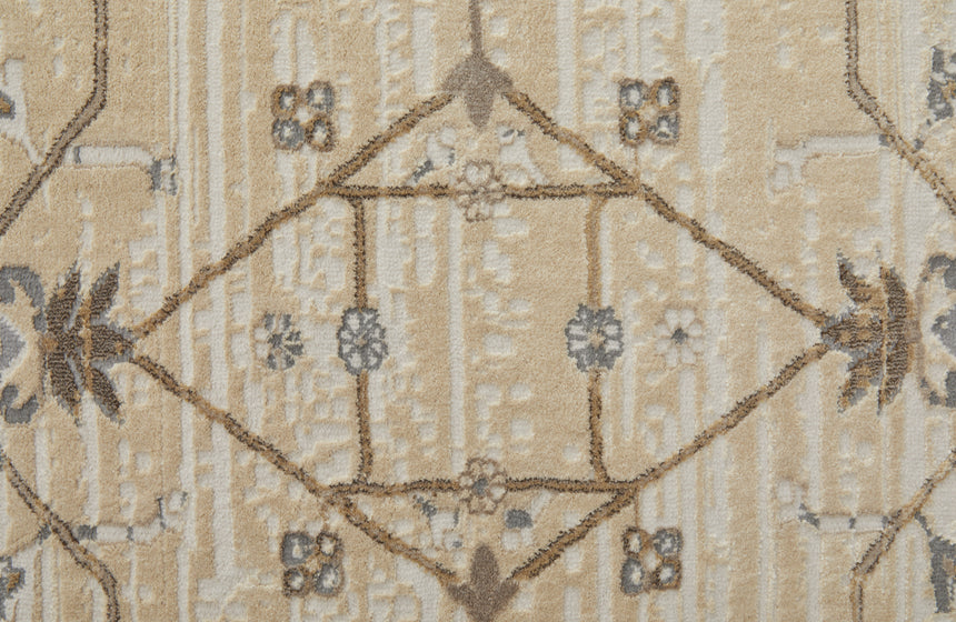 Feizy Celene Traditional Bordered - Tan/Ivory/Gray Area Rug