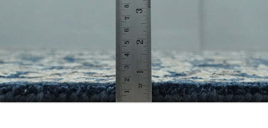 Multi Size Hand Tufted Blue and Beige Traditional Medallion 8x10, 9x12 Antique Style Rug, Kids, Living Room and Bedroom Rug | TRD6441