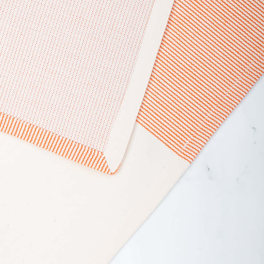 The Stripe Collection Napkins Natural Cotton & Persimmon