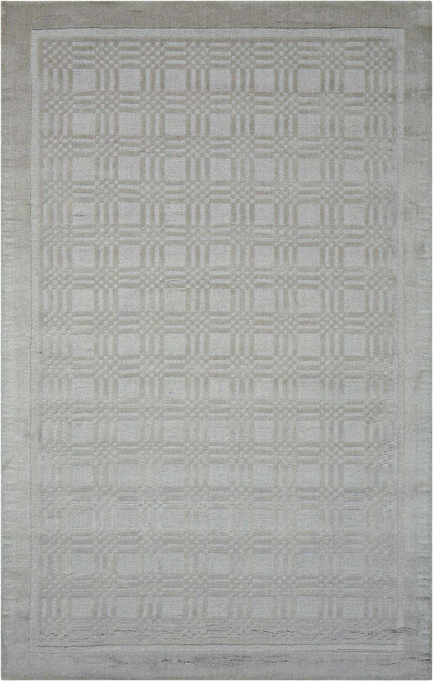 Close-up of the handmade Nourison Westport Grey rug, featuring a subtle geometric square pattern.