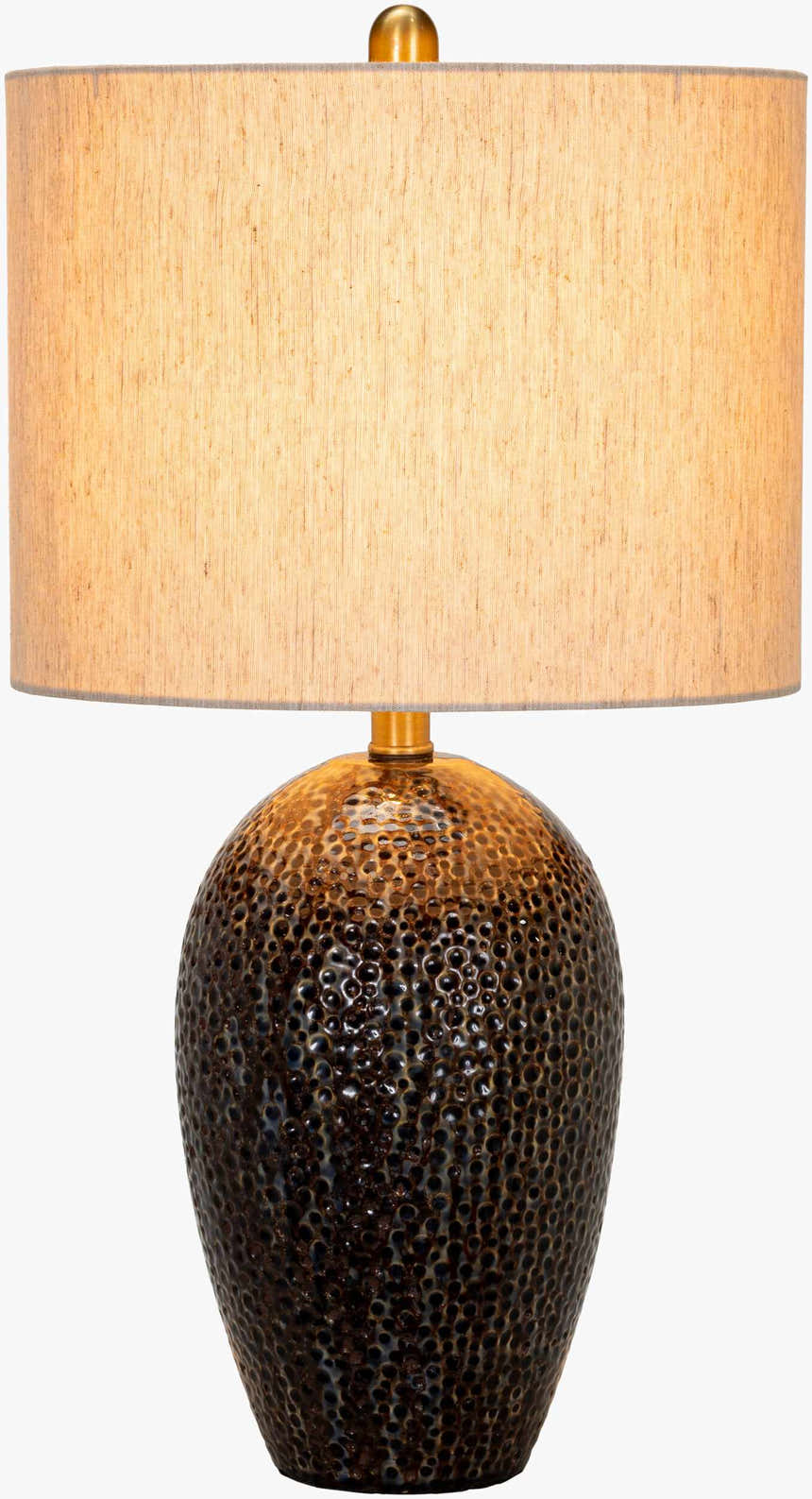 Emet Ribbed Glass Brass Table Lamp - Clearance
