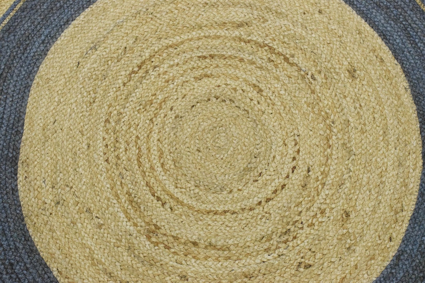 100% ALL NATURAL FIBER HAND BRAIDED BOHO ROUND JUTE RUG | JR25R