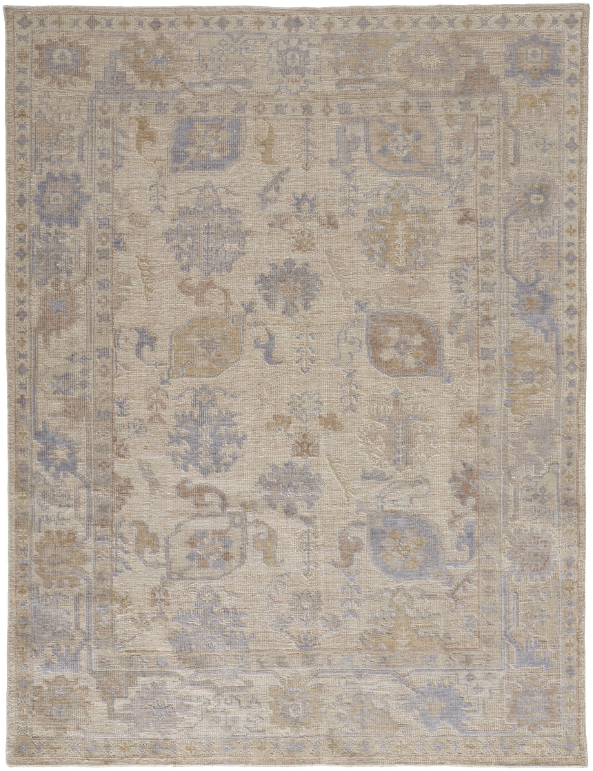 Feizy Wendover Transitional Floral & Botanical - Tan/Orange/Blue Area Rug