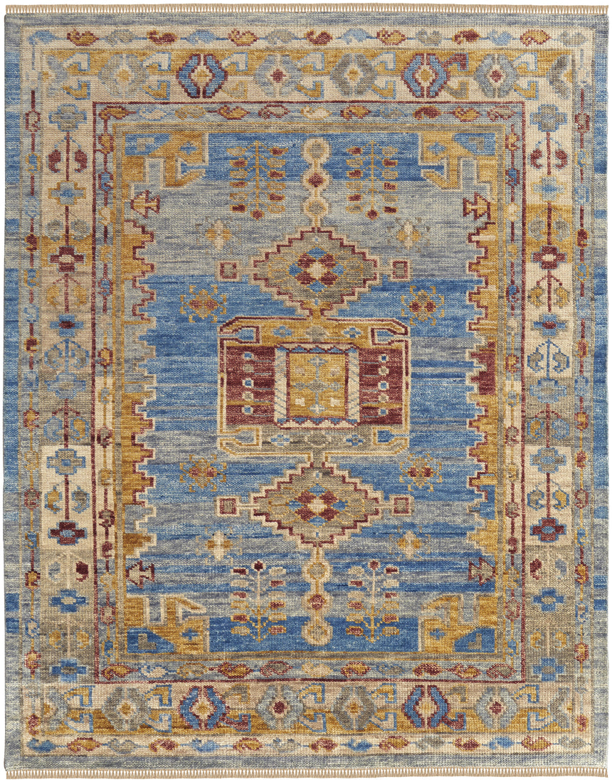 Feizy Fillmore Traditional Geometric - Blue/Yellow/Red Area Rug