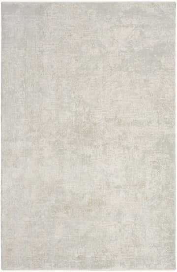 Close-up of the Nourison Envy Ivory Grey area rug, showcasing its subtle, abstract pattern and high pile texture.