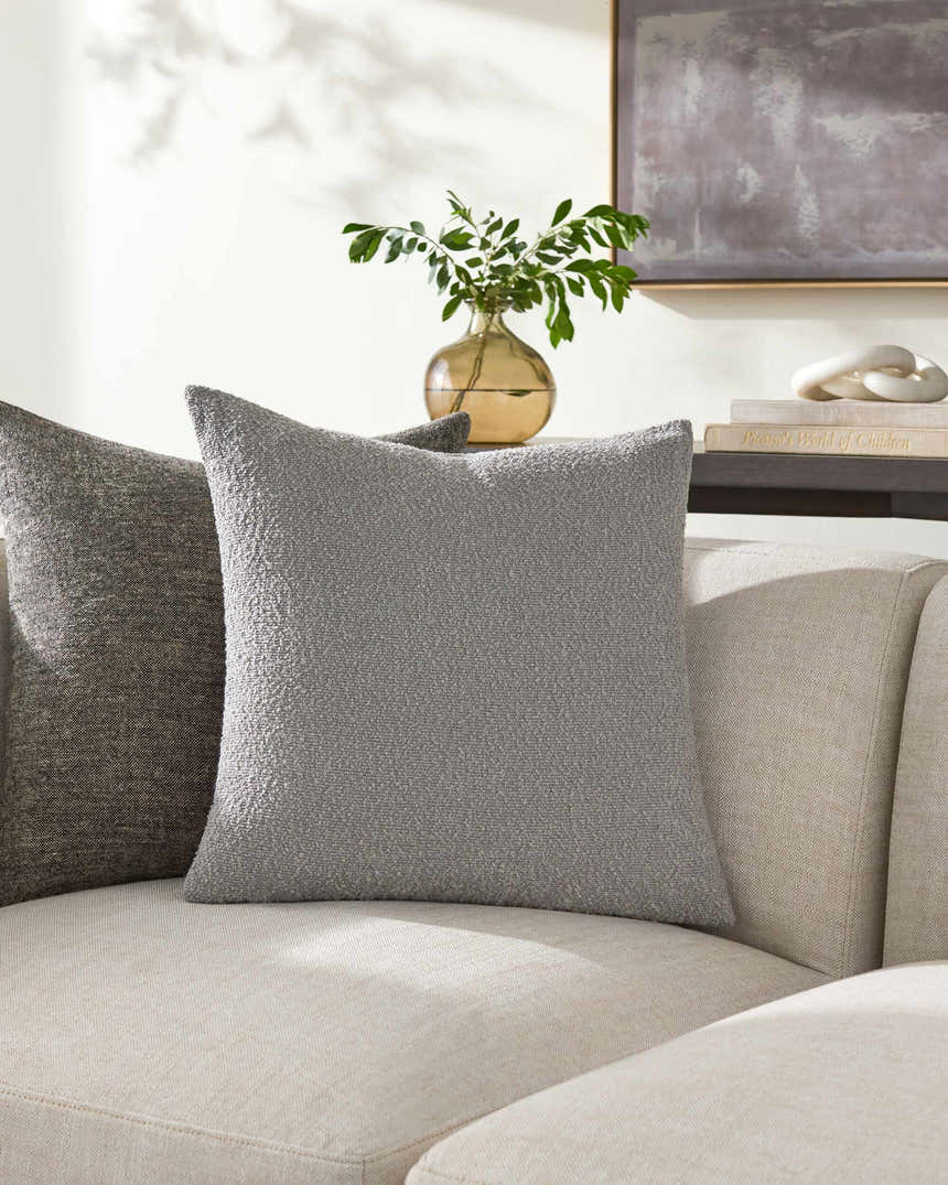 Vedat Pebble Gray Throw Pillow - Clearance