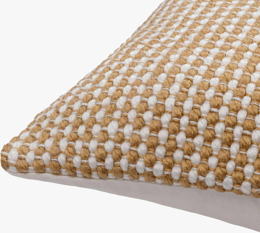 Aurok Mustard Ribbed Texture Modern Polyester Accent Pillow