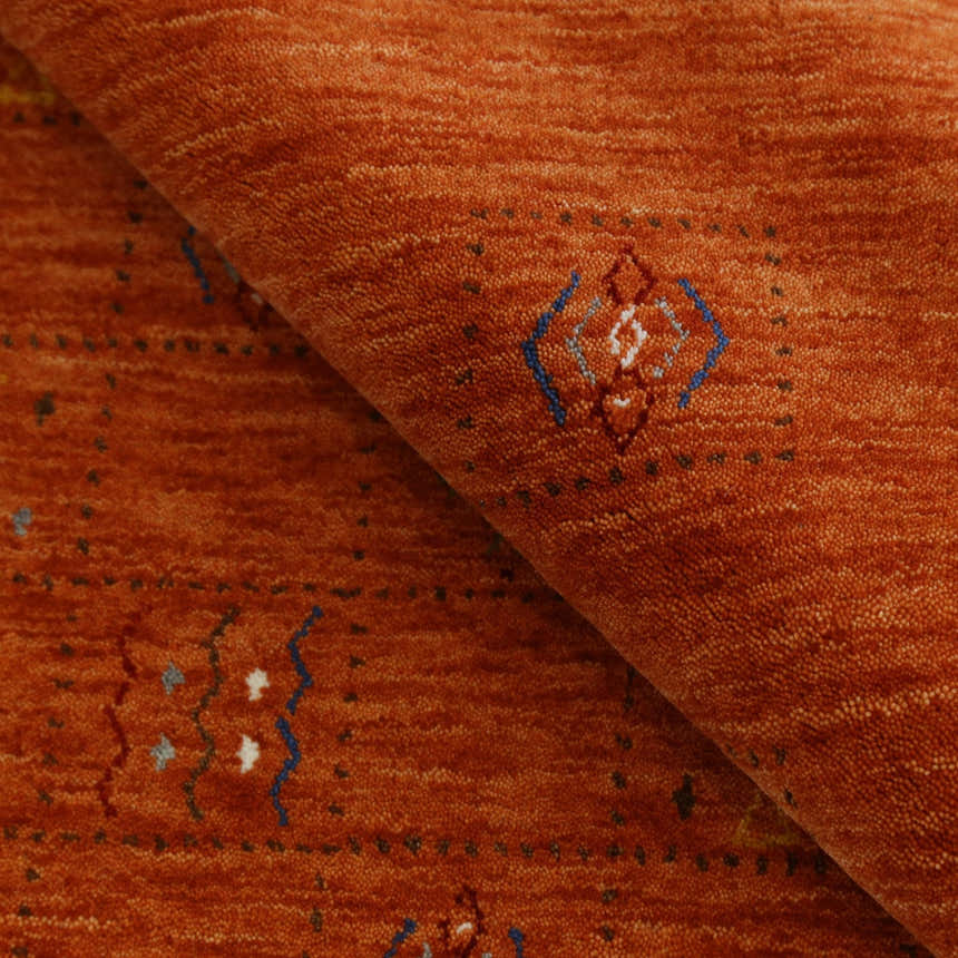 Orange Tribal Center Medallion Hand Loomed Wool Area Rug