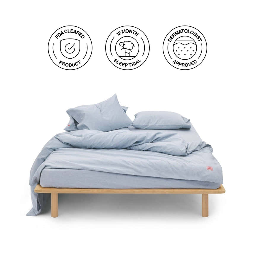 Organic Duvet Cover Set - Natural Indigo