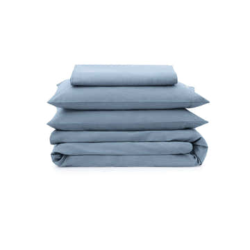 Organic Duvet Cover Set - Deep Indigo