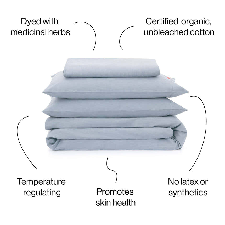 Organic Duvet Cover Set - Natural Indigo