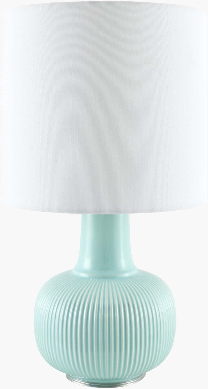 Rich Light Gray Coastal Table Lamp with linen details for bedside or console tables